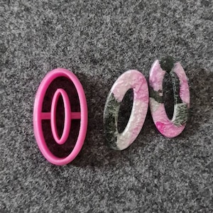Oval donut shape cookie cutter for modeling clay earrings bracelet pendant # Oval1