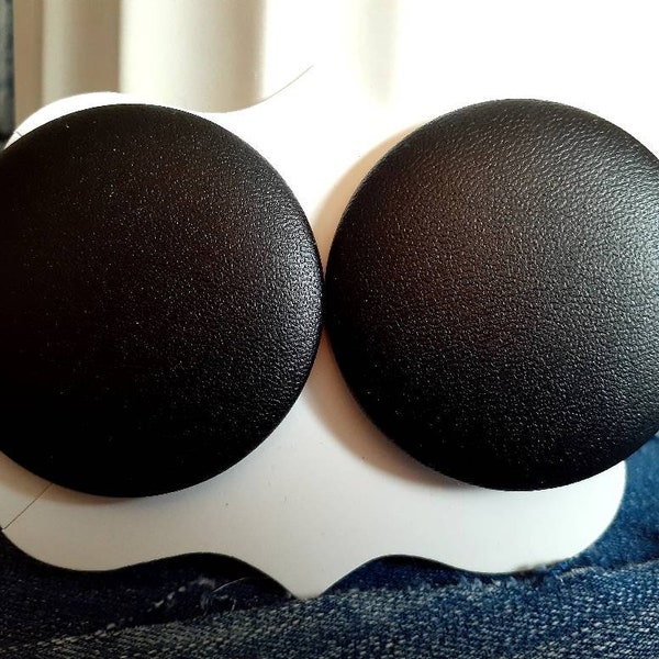 Oversized button earrings EXTRA LARGE...Faux leather Now 3 SIZES available!