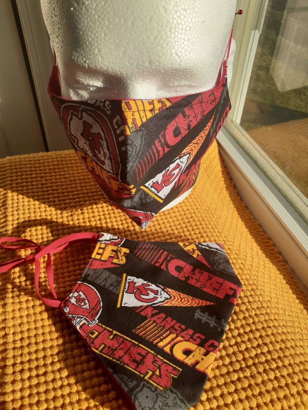 Chiefs Face Mask/kc Chiefs Mask/kansas City Chiefs Face Mask W/nose