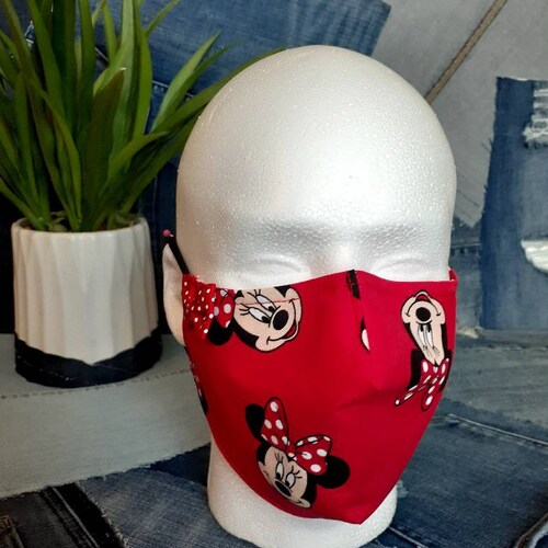 Disney Minnie/mickey Mouse Adult and Kid Size Face Mask W/nose Etsy