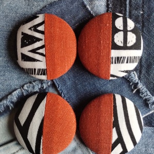 Oversized button stud earrings EXTRA LARGE...Burnt Orange/Terracotta