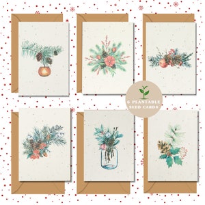 Plantable Seed Christmas Cards,Illustrated Christmas Card, A6 Sized Seed Paper card, Eco Friendly Cards, Christmas Cards handmade