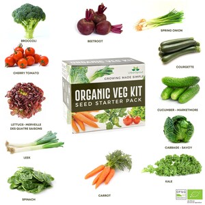 Vegetable Seeds Kit, 12 Grow Your Own Organic Veg Varieties, Eco-Friendly Sustainable Gardening Gift Set image 2