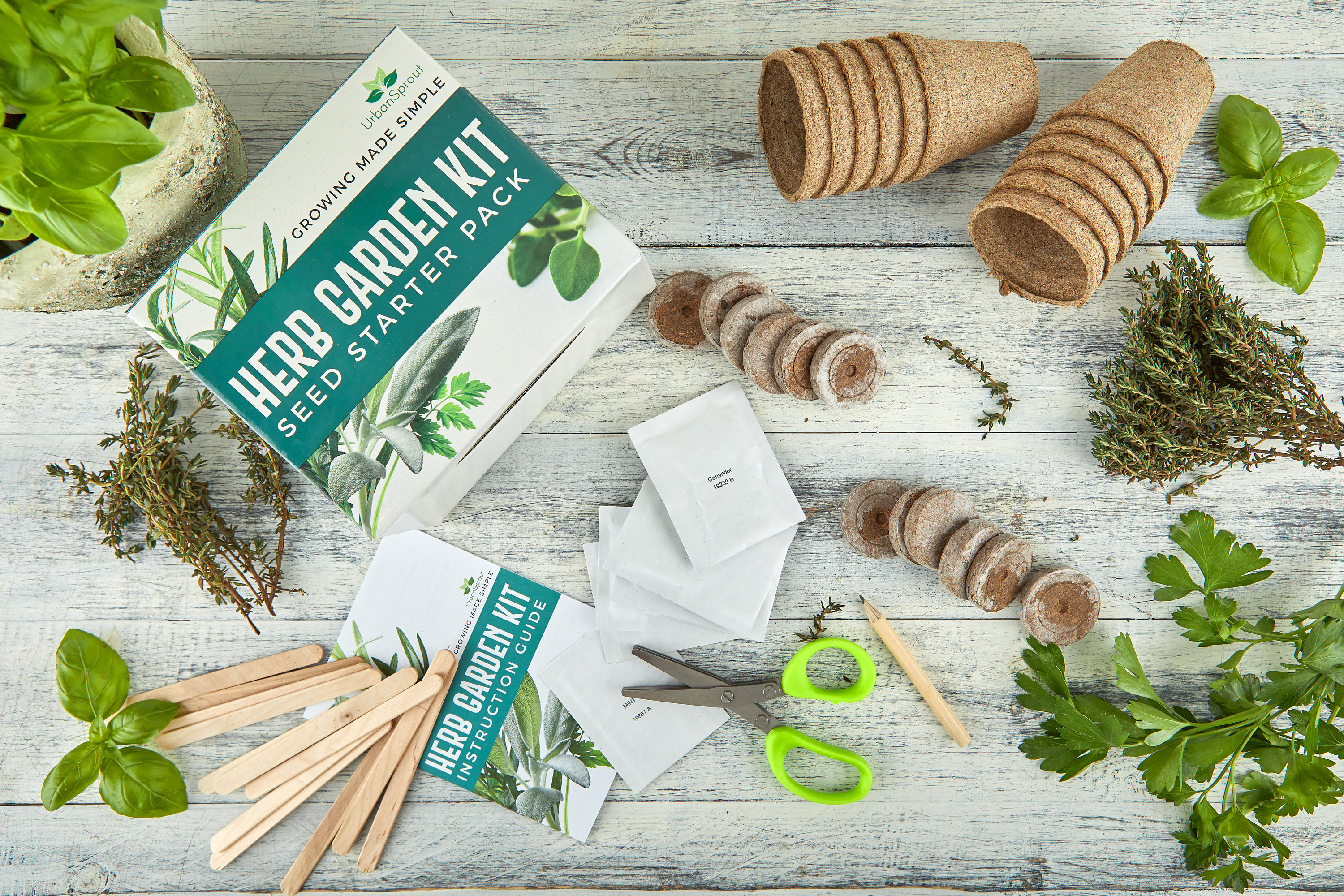 Herb Garden Kit Grow Your Own Kitchen Herbs Indoors Gardener's Gift Set ...