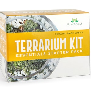 Plant Terrarium Kit for Succulent Plants and Cacti. Includes Cactus Soil, Moss, Gravel and Step-by-Step Guide