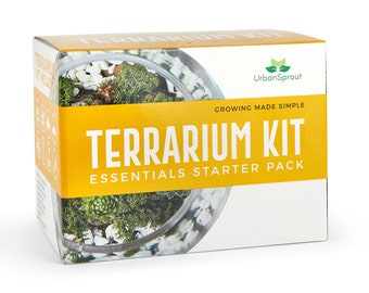 Kit de terrario vegetal para plantas suculentas y cactus. Incluye suelo de cactus, musgo, grava y guía paso a paso