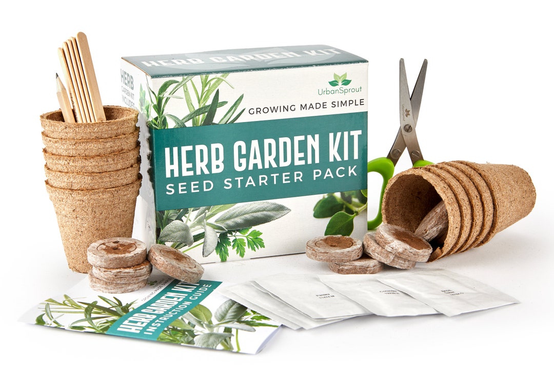 Herb Garden Kit - Grow Your Own Kitchen Herbs Indoors - Gardener's Gift ...