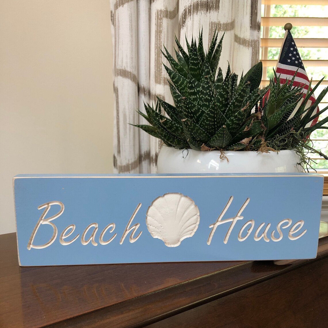 Engraved Wooden Beach House Sign Etsy