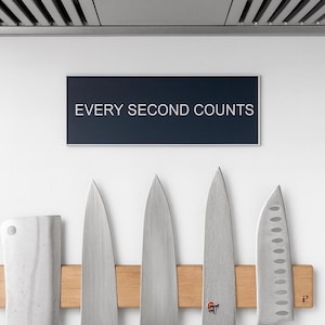 Every Second Counts Sign, The Bear Inspired Kitchen Wall Decor, Raised Lettering, Chef Gift, Restaurant Quote, Yes Chef