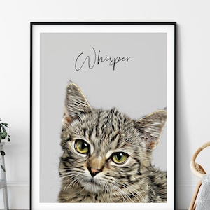 Personalisiertes Katzen Portrait: Haustier Kunst (Digital Option)