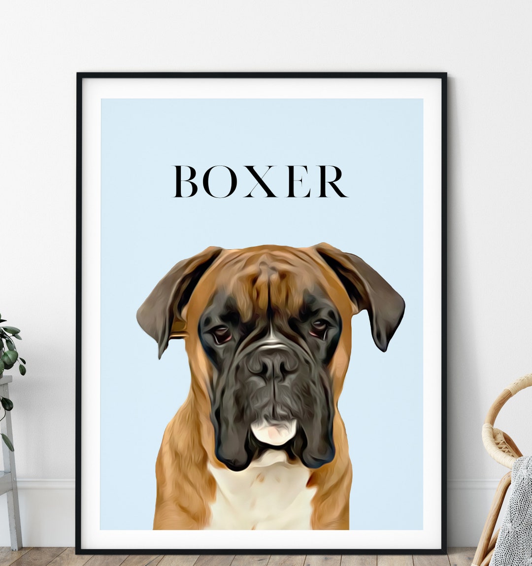 Custom Dog Portrait, Framed Dog Portrait, Digital Dog Art, Custom Dog