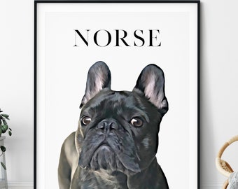 Aangepast portret Franse bulldog: gepersonaliseerde Frenchie-kunst