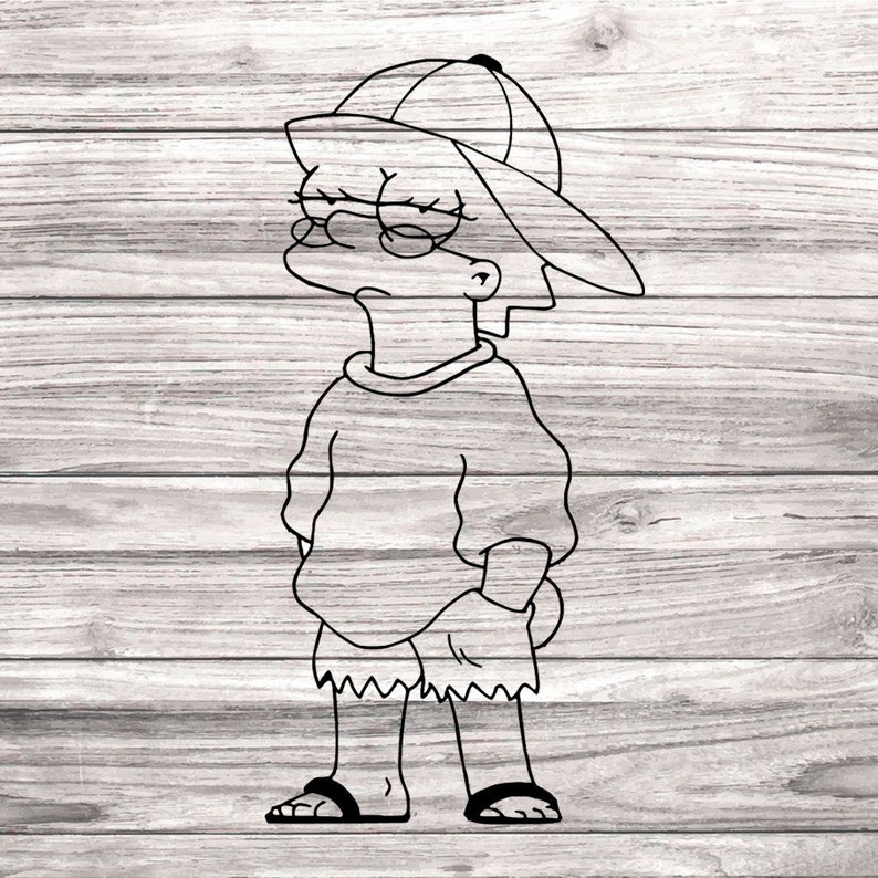 4.5x9 or 3.5x7 Simpsons Sticker Cool Kid Lisa Vinyl Vehicle Laptop Decal Sticker Many Colors