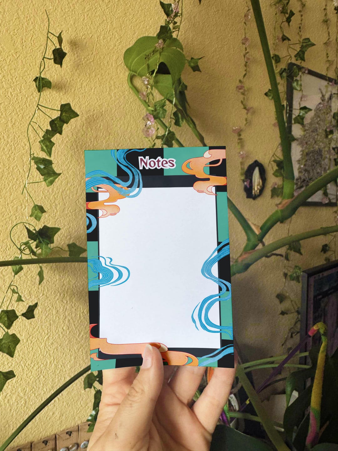 Anime-inspired Demon Notepad Green and Black Checker Pattern - Etsy