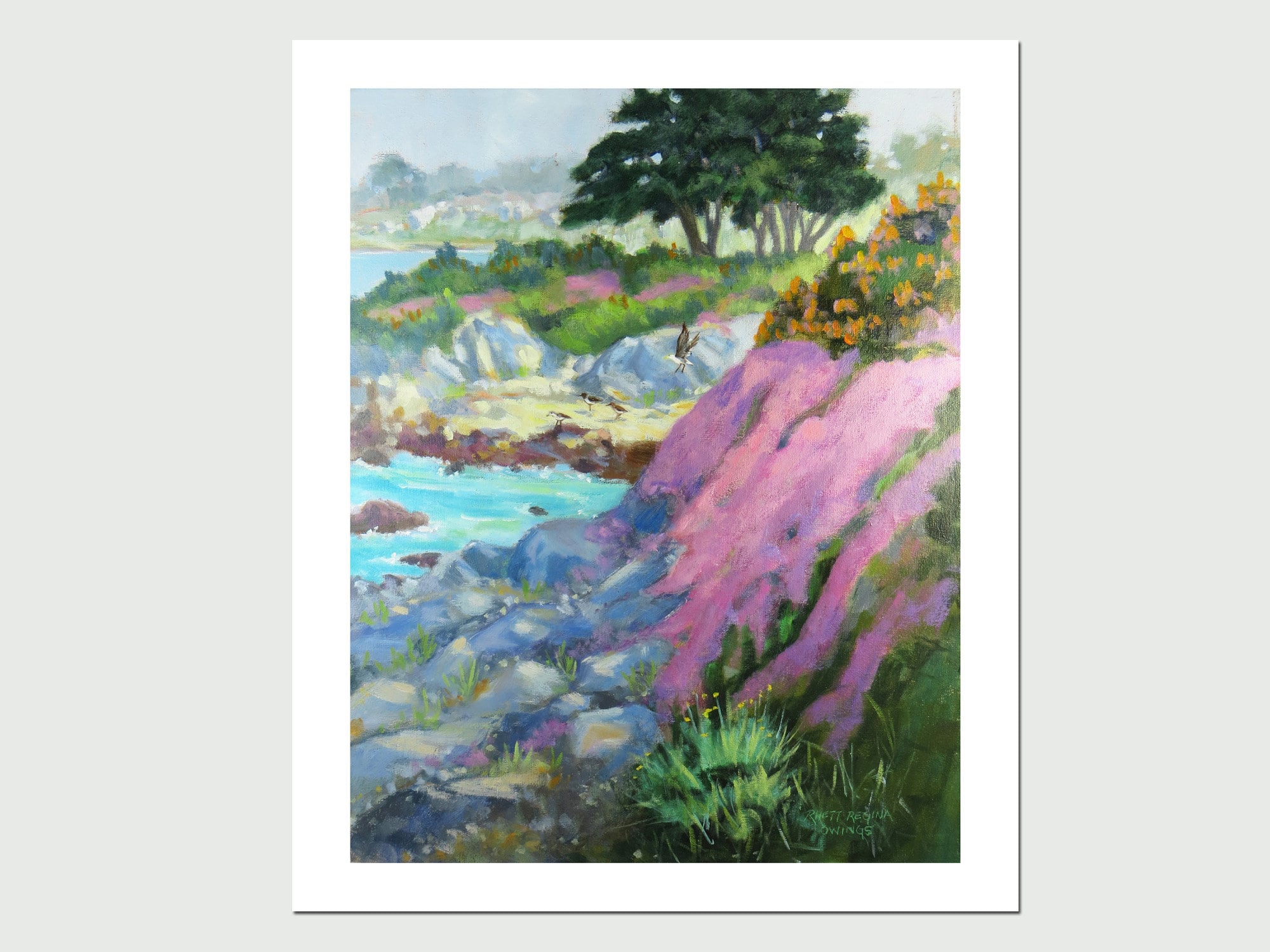 8x10 PRINT "Afternoon Light in Pacific Grove", by Rhett Regina Owings, signed print from an original oil painting, Pacific Grove, California