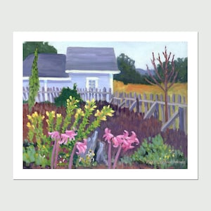 8x10 PRINT &quot;Mendocino Garden&quot; , by Rhett Regina Owings, signed art print from an original oil painting, Mendocino, California