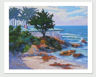 8x10 PRINT "Scenic View", by Rhett Regina Owings, from an original coastal oil painting, Carmel, California, signed