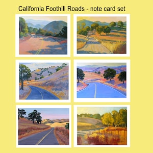 CALIFORNIA FOOTHILL ROADS note card set from 6 original paintings by Rhett R Owings