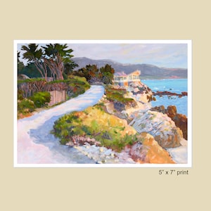 5x7 PRINT “House With a View” by Rhett R Owings, PRINT from an original oil painting, Carmel, California, signed