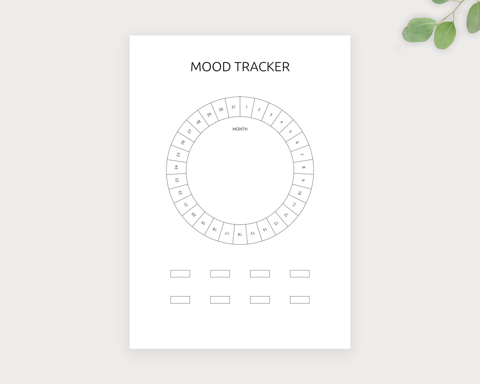 Mood Tracker Printable Monthly Mood Tracker Circular Mood | Etsy