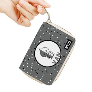 BT21 VAN - Tarjetero con cremallera y billetera BTS