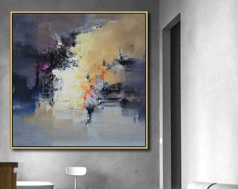 Abstract schilderij, moderne abstracte kunst, extra groot schilderij, handgeschilderde canvasschilderijen, origineel schilderij, getextureerd schilderij