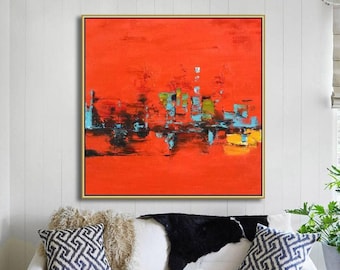 Abstract schilderij, origineel schilderij, moderne abstracte kunst, extra groot schilderij, getextureerd schilderij, handgeschilderde canvasschilderijen