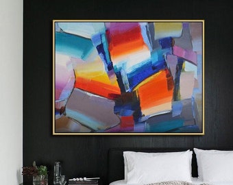 Abstract schilderij, moderne abstracte kunst, handgeschilderde canvasschilderijen, extra groot schilderij, origineel schilderij, getextureerde schilderij