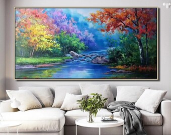 Extra Großes Gemälde, Handgemalte Leinwand Gemälde, Strukturgemälde, Spachtel Kunst, Große Moderne Kunst, Originalgemälde