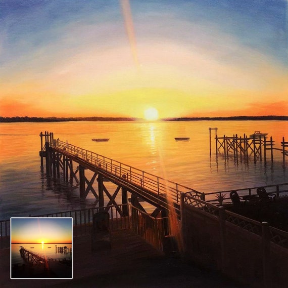 カスタム油絵制作・手描き肖像画・風景画 写真からカスタム油絵