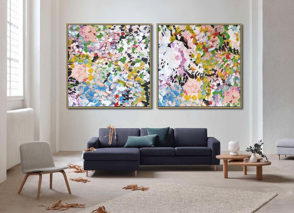 Original Extra Large Painting Set of 2 Abstract Painting | Etsy