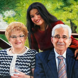 Custom Oil Portrait, Hand Painted Oil Painting on Canvas, Personalized Portrait from Your Favorite Photos, Family Portrait Painting