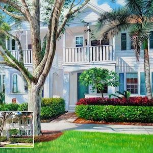 Custom House Painting, Hand Painted House Oil Painting, Personalized Hose Portrait from Photos, Landscape painting, Landscape Portrait