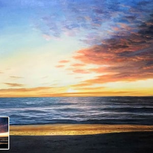 Pittura paesaggistica personalizzata, pittura ad olio di paesaggio dipinta a mano, ritratto di paesaggio personalizzato su tela, pittura di scenario da foto