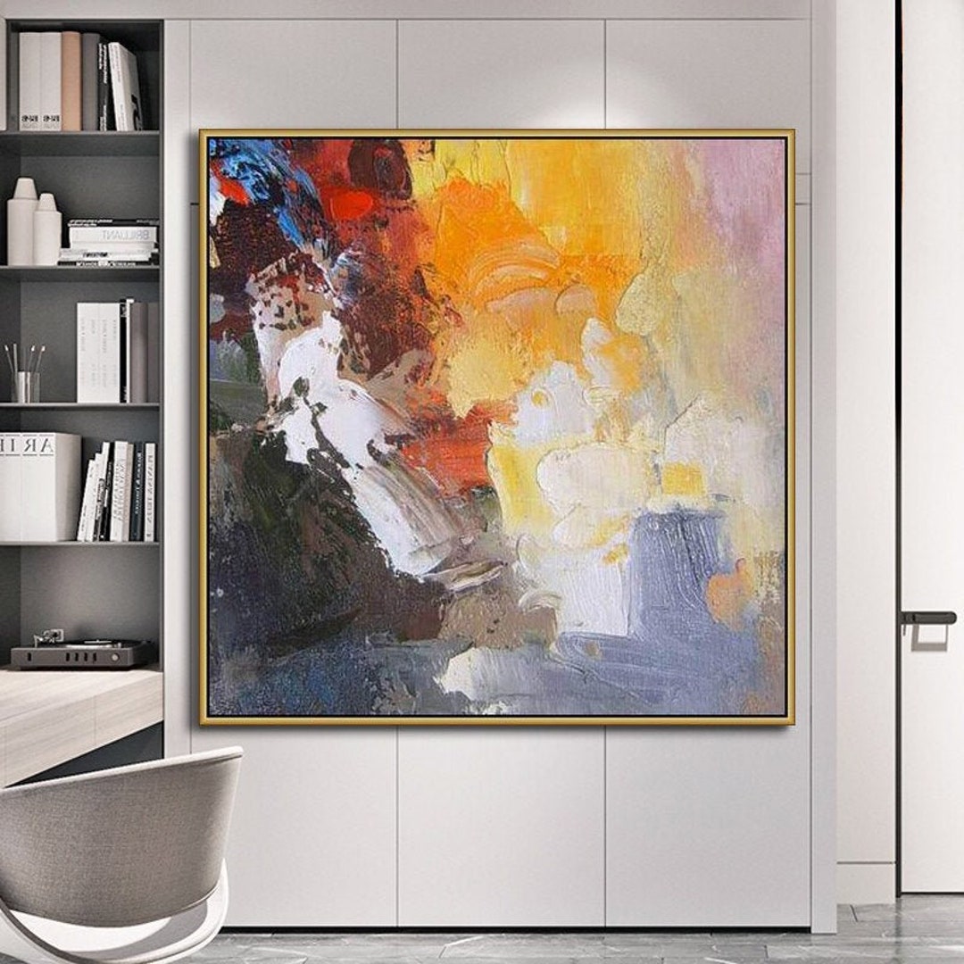 Large Hand Painted Canvas Paintings Textured Painting Etsy