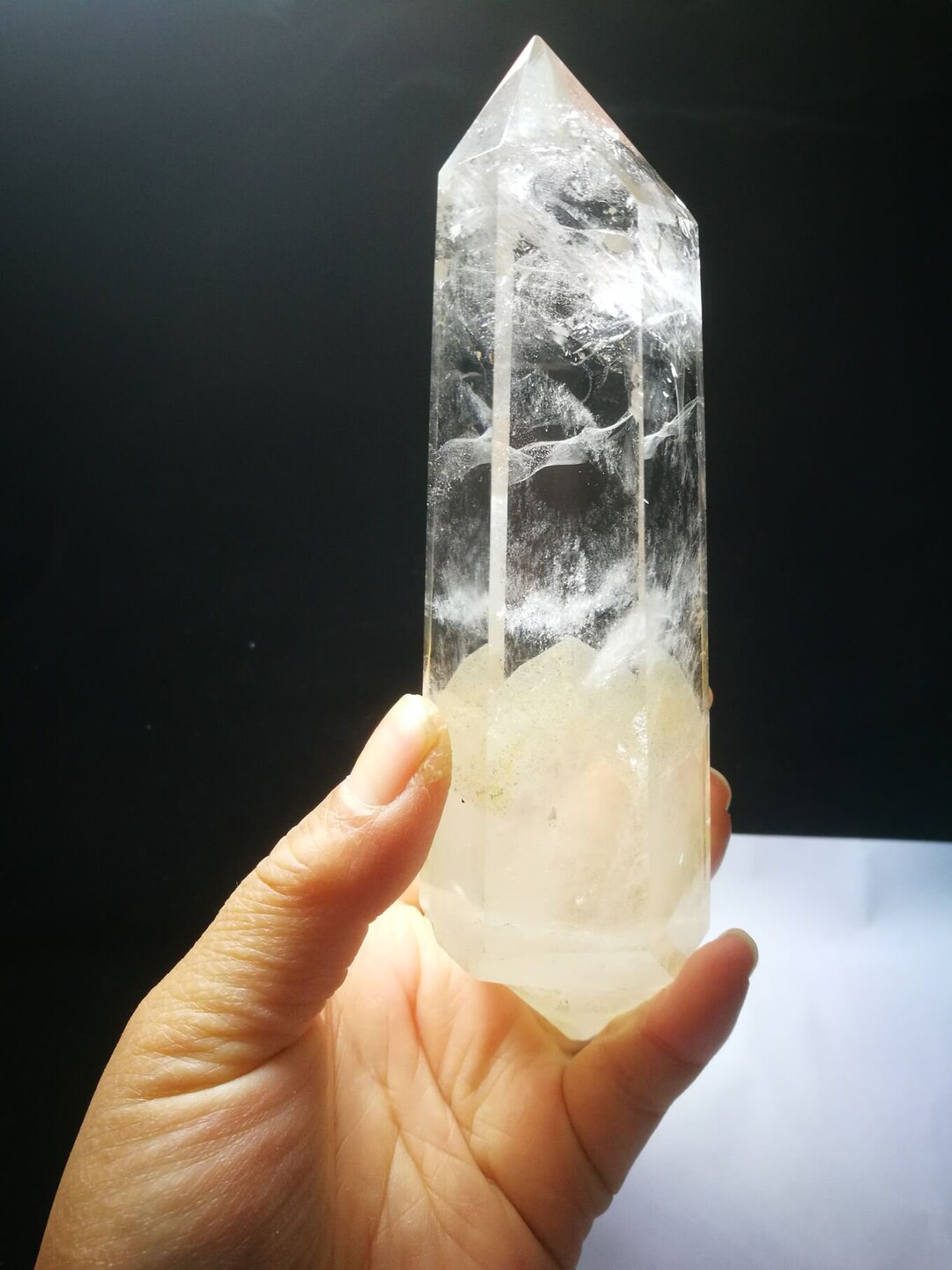 Natural Clear Phantom 6 Sided Crystal Quartz Point 5.90 Inch Master ...