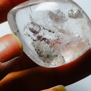 Natural Clear Free Mobile Enhydro Crystal Quartz Oval with 1 Easily Visible Moving Bubbles 1.73 inch Energy Spiritual#20240326