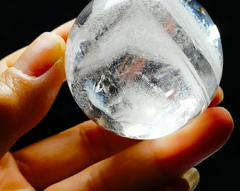 Natural Clear Phantom Rainbow Crystal Quartz Ball Sphere Orb Gem 1.73 inch Master Healing Reiki Energy Spiritual#20240329