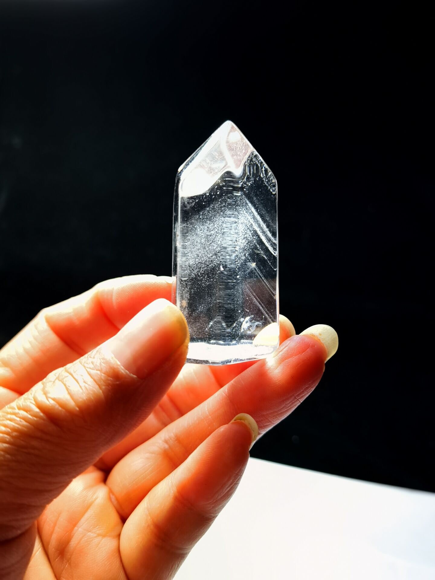 鑑賞石　クリスタル 希少な天然水クリア 6 面ファントム クリスタル クォーツ 1.92 インチ