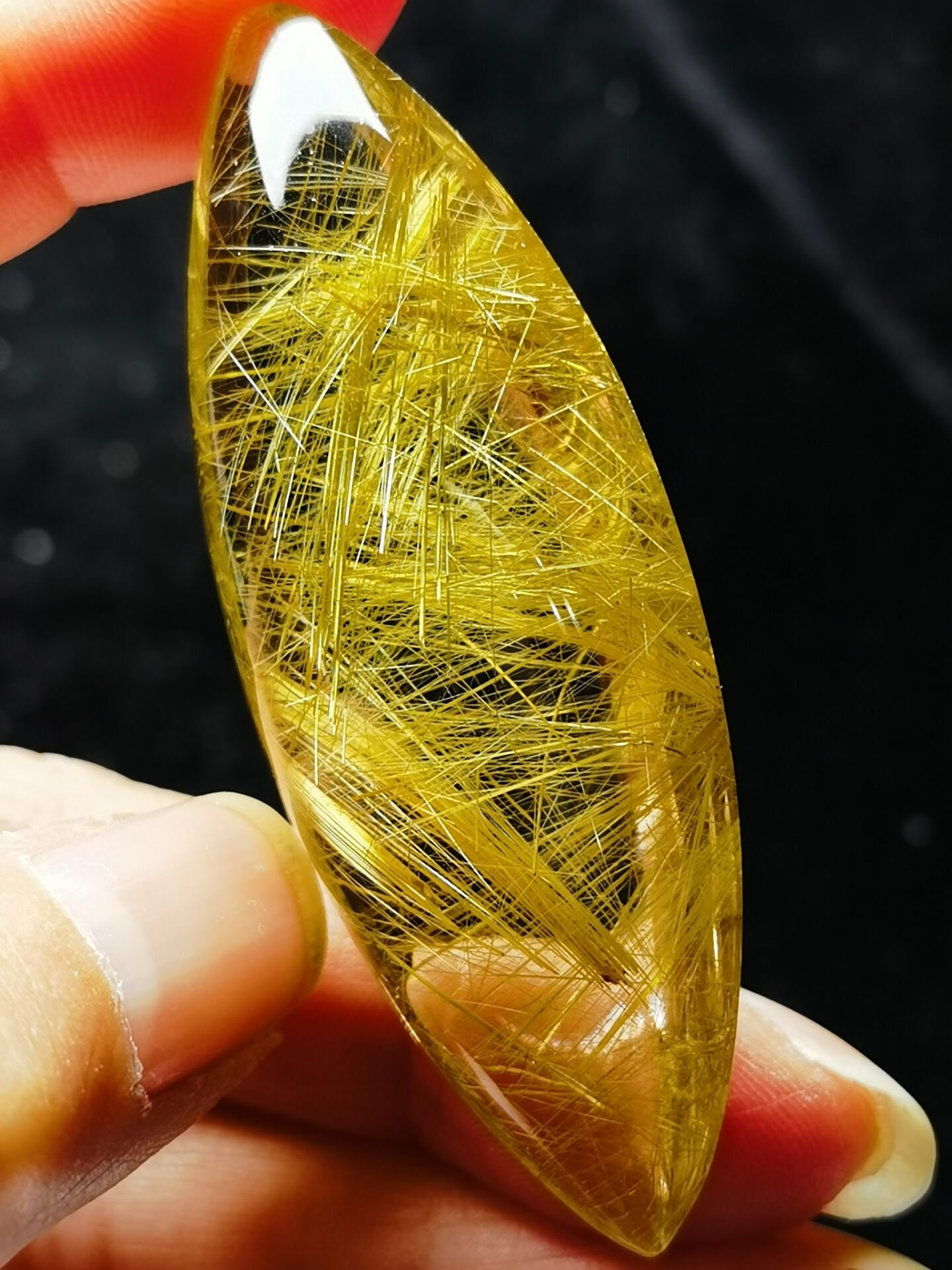 Master Healer Natural Gold Rutilated Crystal Quartz Oval inch Healing  Reiki Energy Spiritual#20230208