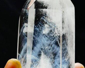 Rare Natural Water Clear 6 SIded Blue Rutile Crystal Quartz Point 2.75 inch Healing Reiki Energy Spiritual#20240329