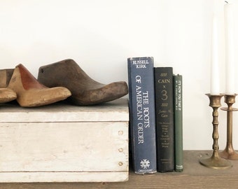 Vintage blue and green book set of three