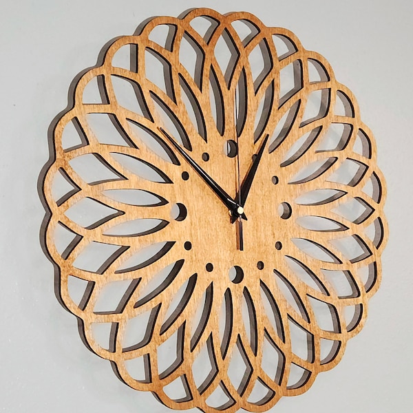 Mandala Wall Clock, Unique Wall Hanging, Farm house, Yoga Wall Clock, Yoga Wall Décor, Minimalist Wall Clock, Wood Clock, Wooden Wall Clock