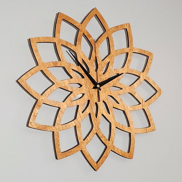 Mandala Wall Clock, Unique Wall Hanging, Farm house, Yoga Wall Clock, Yoga Wall Décor, Minimalist Wall Clock, Wood Clock, Wooden Wall Clock