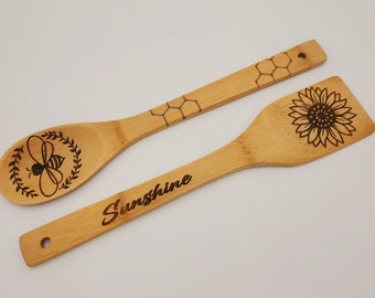 Personalized Wooden Spoon, Laser Engraved Wooden Spoon, Kitchen Utensils, Kitchen Decor, Wedding Gift, Custom Wooden Spoon, Gift for mom