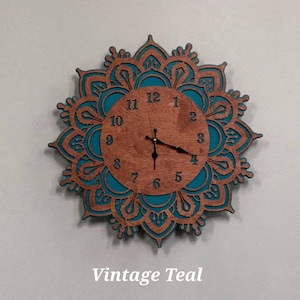 Mandala Wall Clock Wall Hanging Unique Farmhouse French Country, Gift for mom, Mothers day image 1