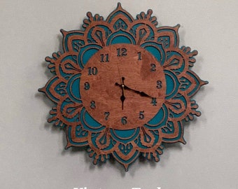 Mandala Wall Clock Wall Hanging Unique Farmhouse French Country, Gift for mom, Mothers day