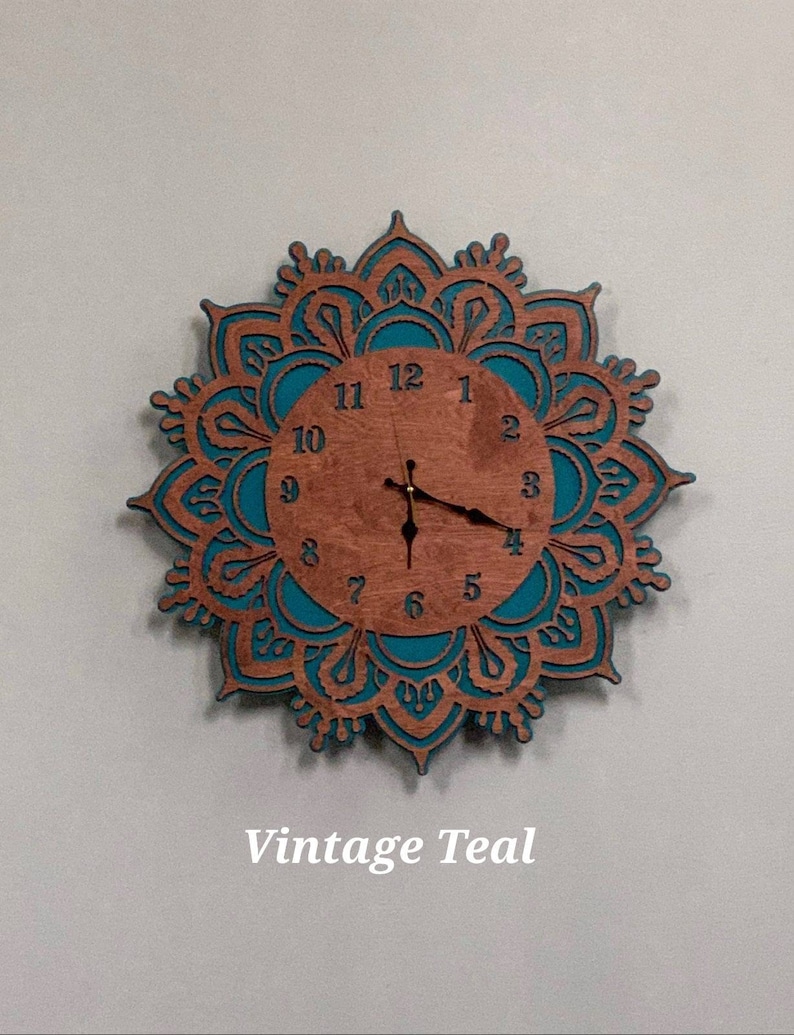 Mandala Wall Clock Wall Hanging Unique Farmhouse French Country, Gift for mom, Mothers day image 1