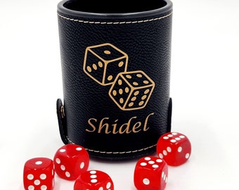 Personalized Engraved Dice Cups, Dice Games