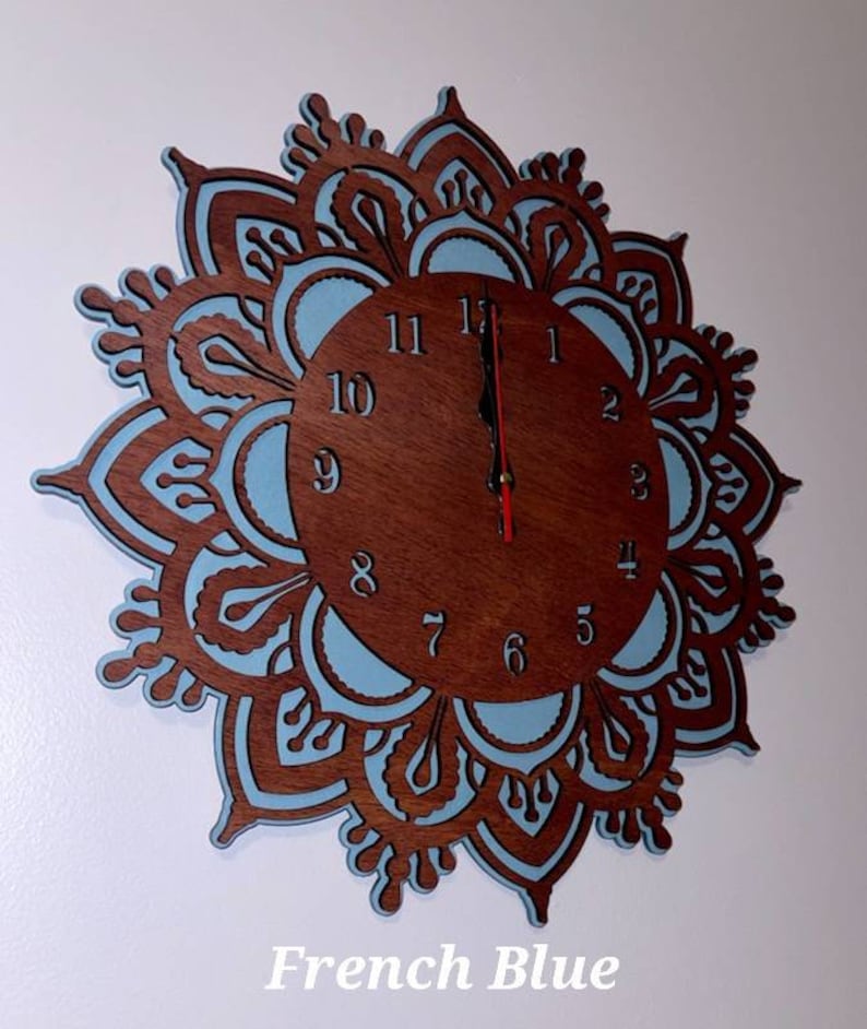 Mandala Wall Clock Wall Hanging Unique Farmhouse French Country, Gift for mom, Mothers day image 8